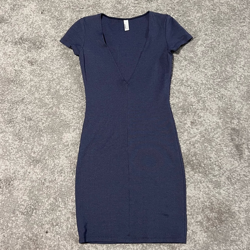 BLUE AMERICAN APPAREL FITTED DRESS